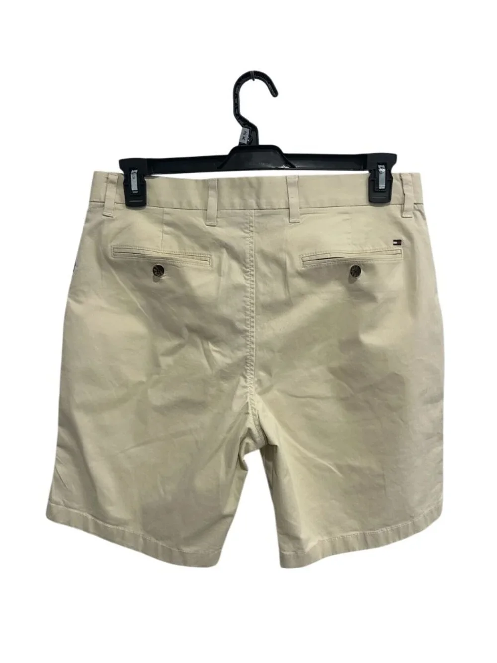 Tommy Hilfiger 33 Mens Beige Chino Shorts Side Stripe Retro Collegiate